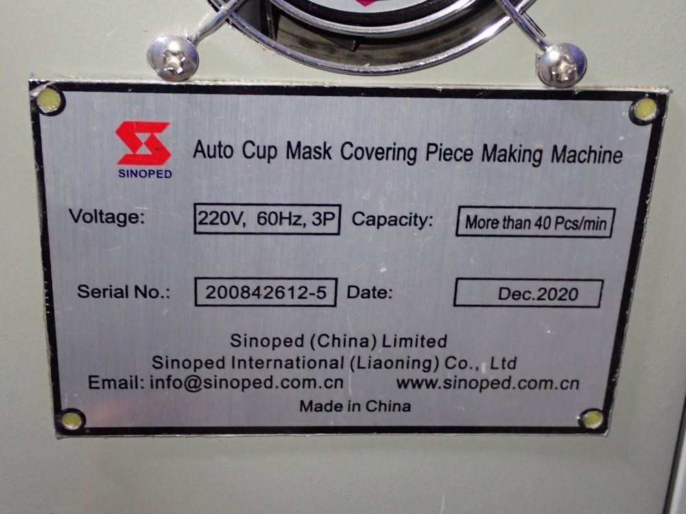 Sinoped Cup Mask Covering Making Machine