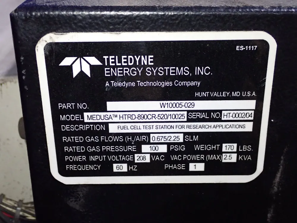 Teledyne Energy Fuel Cell Test Station