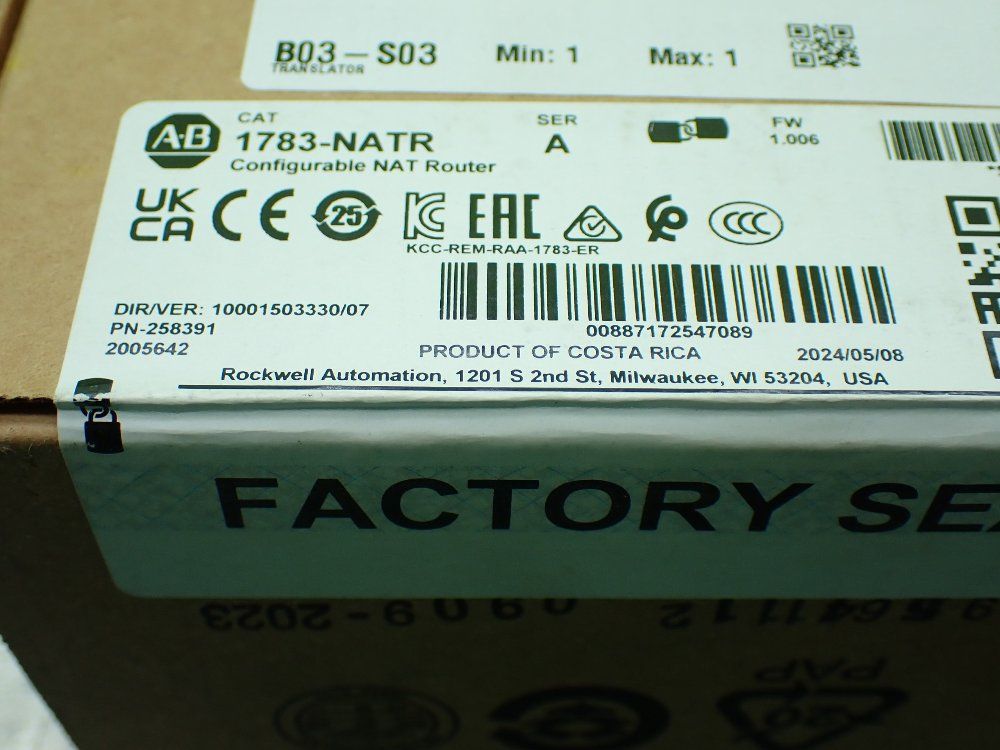 Allen-bradley Configurable Nat Router. Factory Sealed - 1783-natr