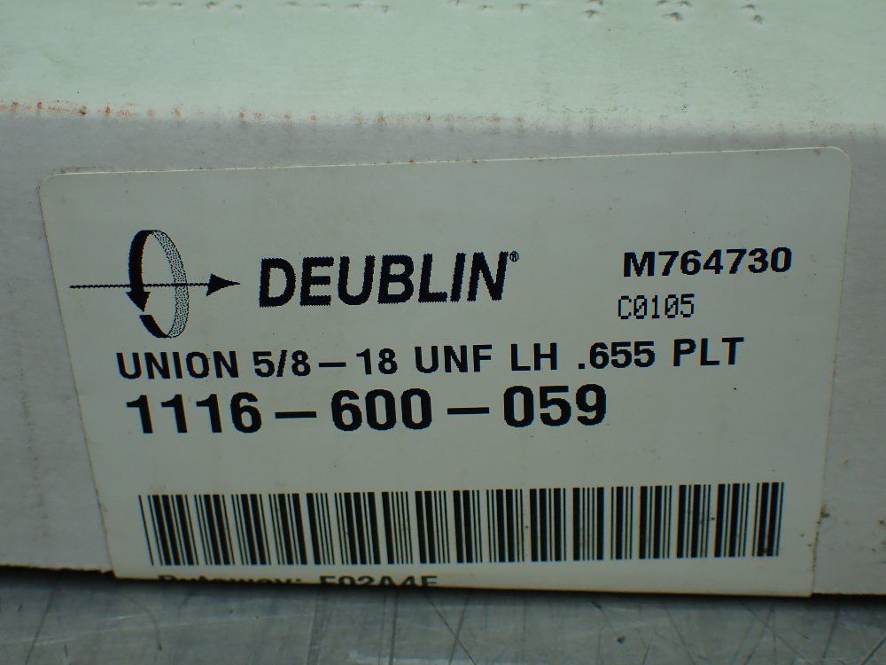 Deublin Single Passage For Coolant Or Mql Rotary Union - 1116-600-059