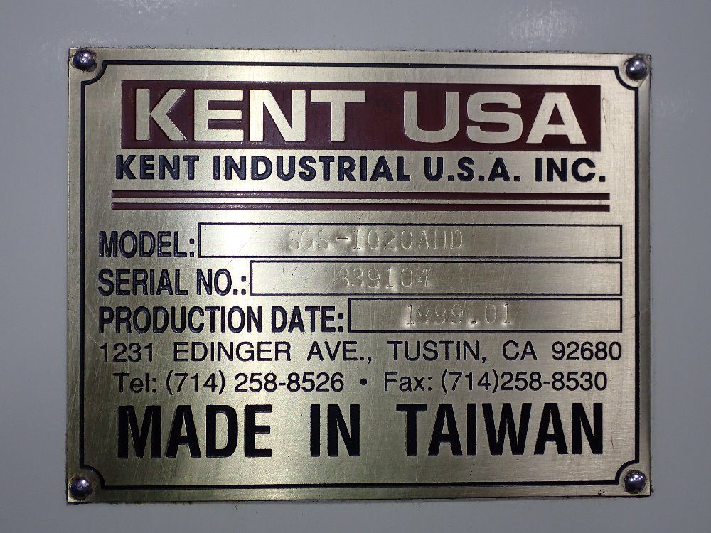 Kent Kent Sgs1020ahd Surface Grinder