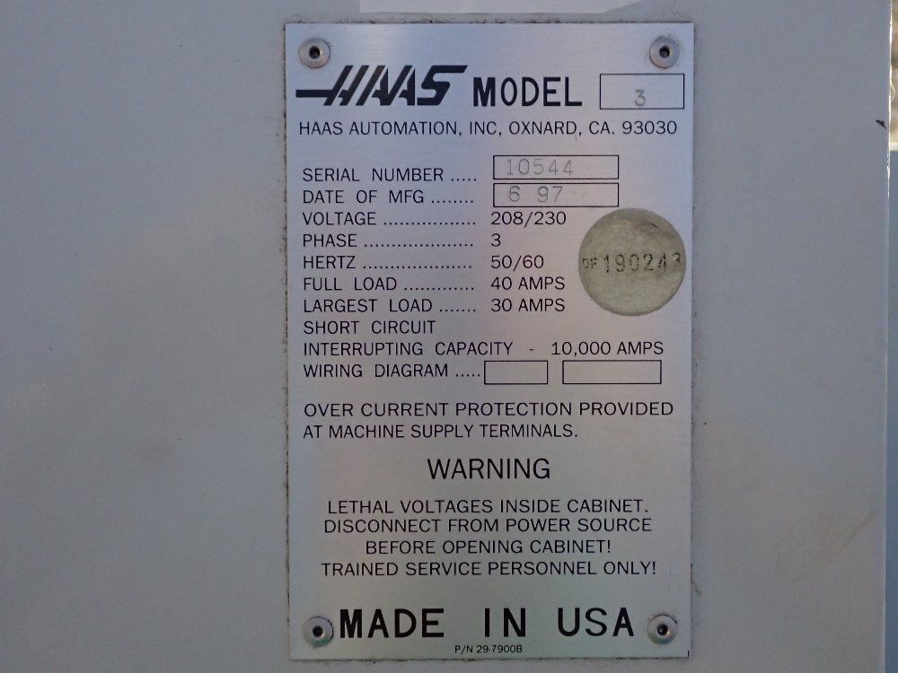 Haas 1997 Haas Vf3 Cnc Vmc
