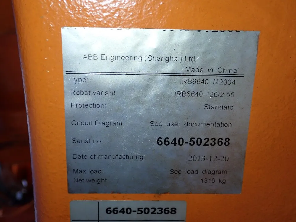 Abb 2013 Abb Irb6640 M2004 Robot