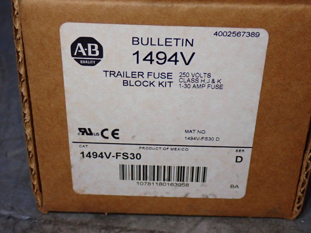 Allen-bradley Trailer Fuse Block Kit - 1494v-fs30
