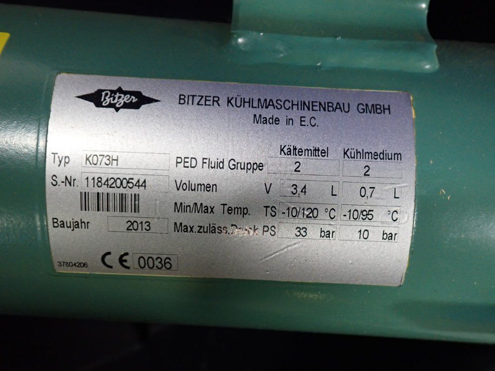 Bitzer 33 Bar Water-cooled Shell And Tube Condenser - K073h