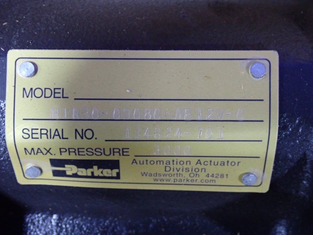 Parker 3000 Psi Hydraulic Rack And Pinion Rotary Actuator - Htr30-0908c-ae12v-c
