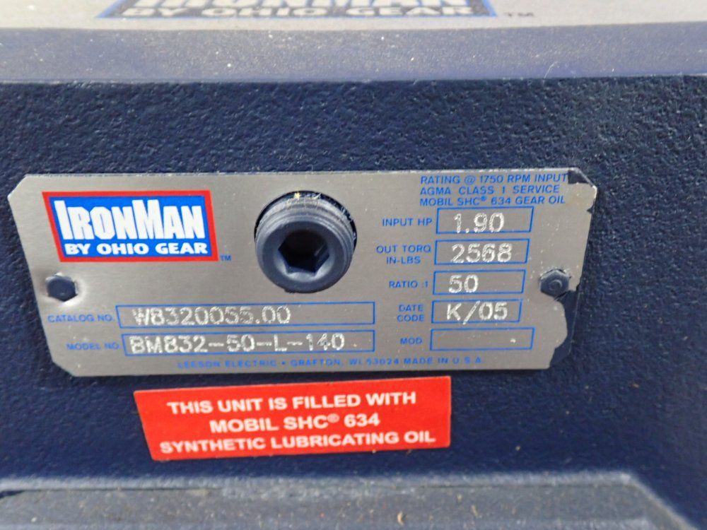 Ohio Gear 1.90 Hp Ironman Worm Gear Speed Reducer - Bm832-50-l-140