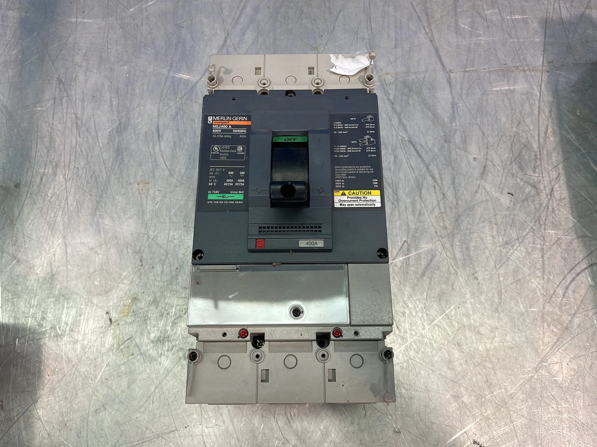 Merlin Gerin 400 A Molded Case Circuit Breaker - Nsj400 A