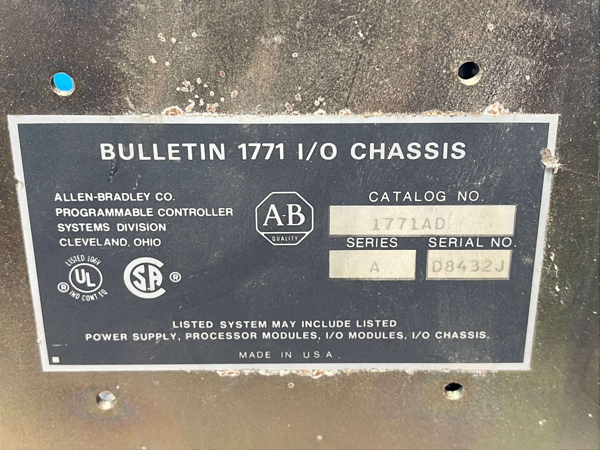 Allen-bradley Bulletin 1771 I/o Chassis - 1771ad