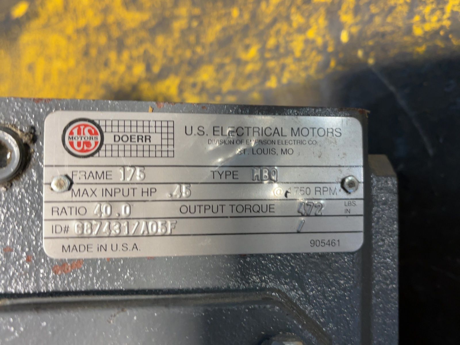 Us Electric Motors .45 Hp Gear Reducer - C874317a05f