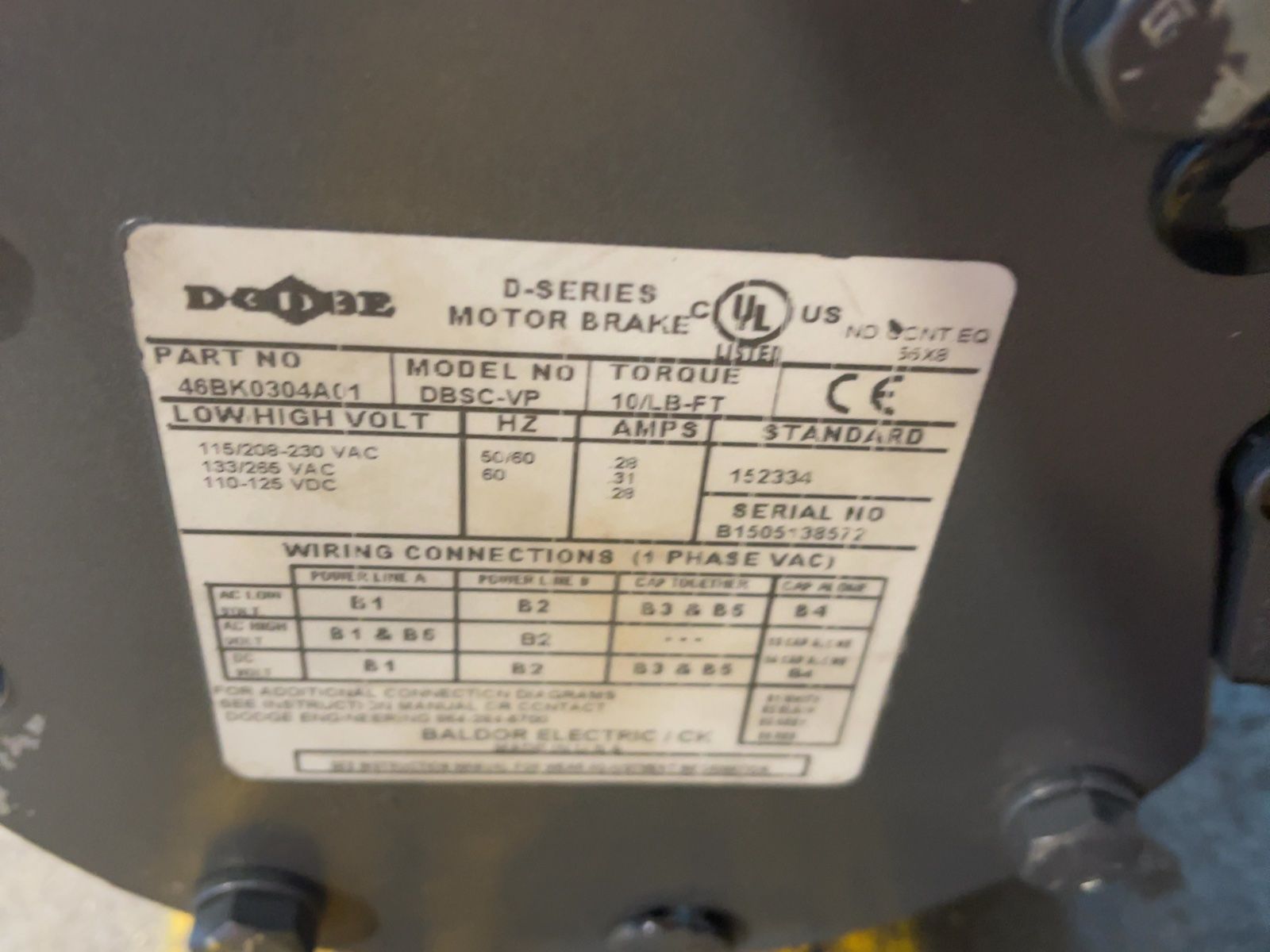 Dodge 2 Hp Motor Brake - Dbsc-vp