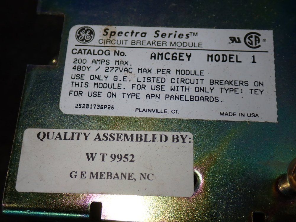 General Electric Model 1 Spectra Circuit Breaker - Amc6ey