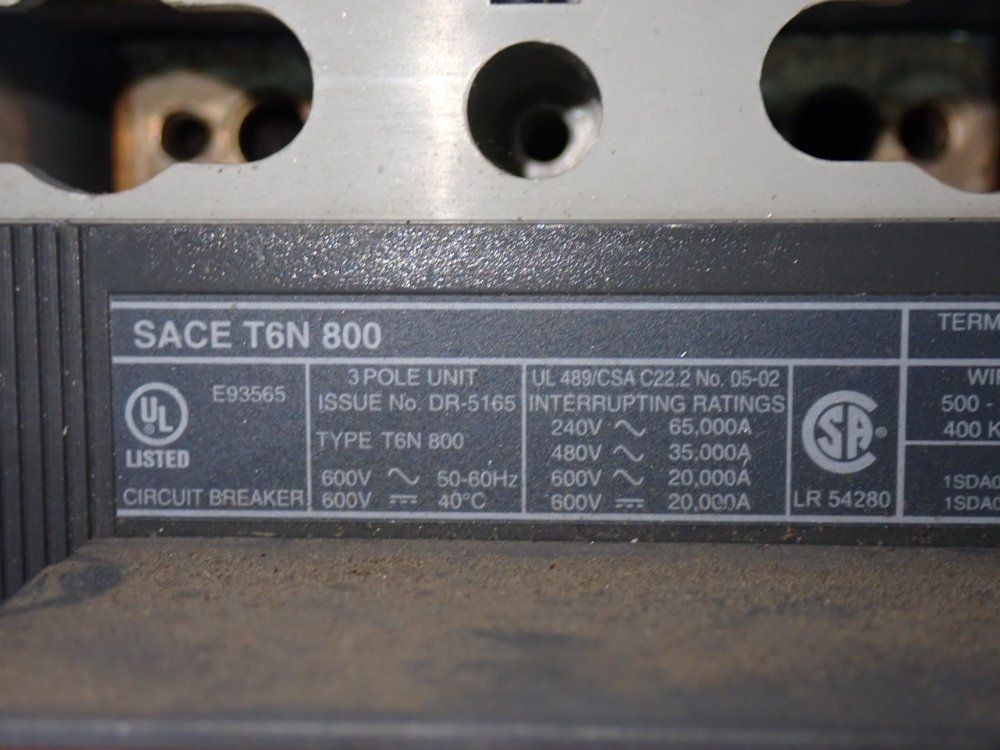 Abb Circuit Breaker - Sace T6n 800