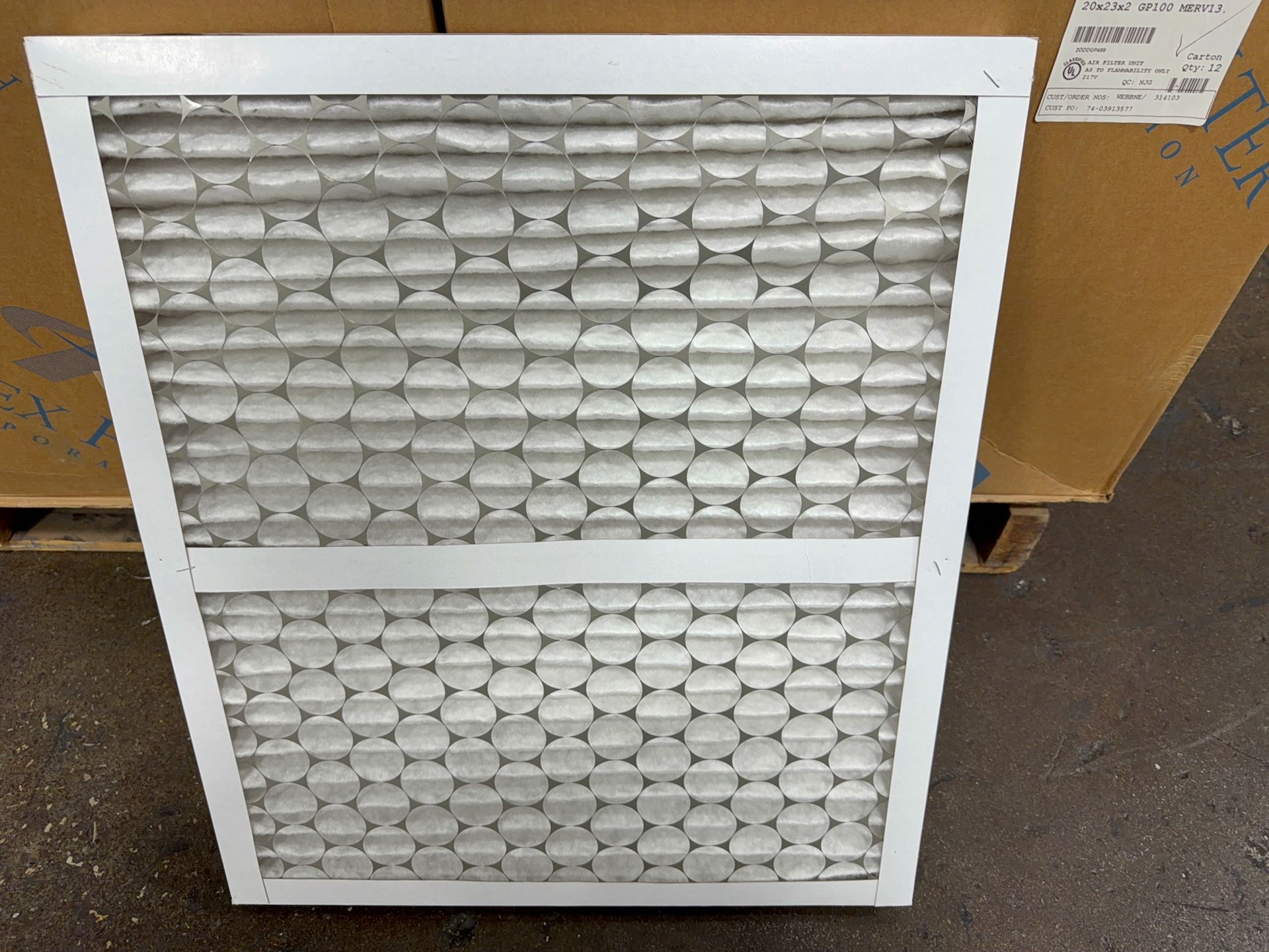Airex Filter Corporation 20” X 23” X 2” Air Filters