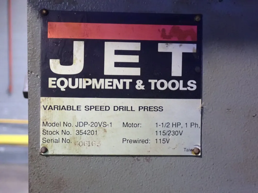 Jet 18" X 16" Variable Speed Vertical Drill Press - Jdp-20vs-1