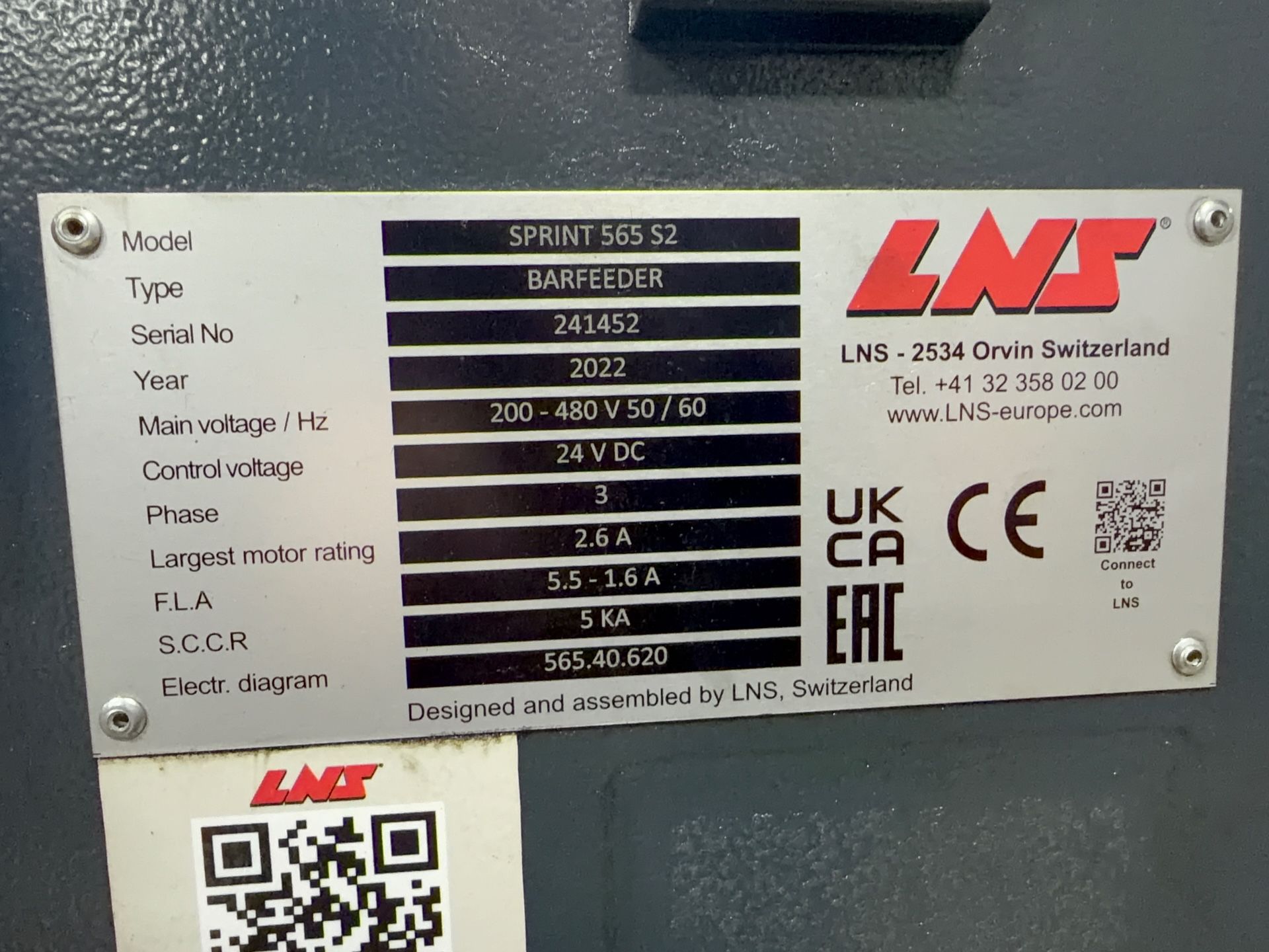 Lns 190" Bar Feeder - Sprint 565 S2