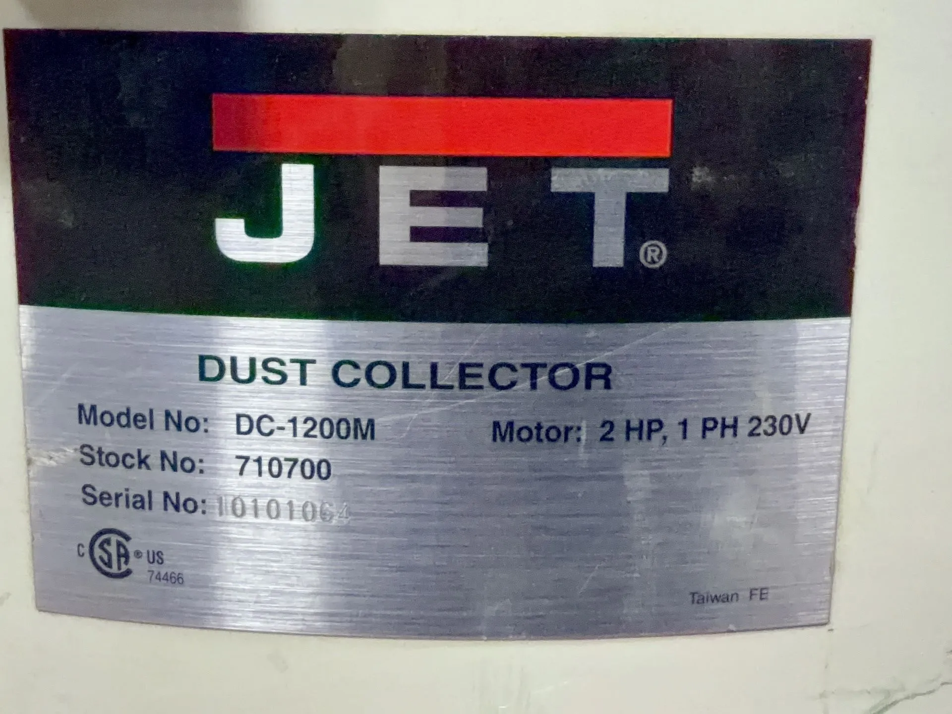 Jet 2 Hp Dust Collector - Dc-1200m