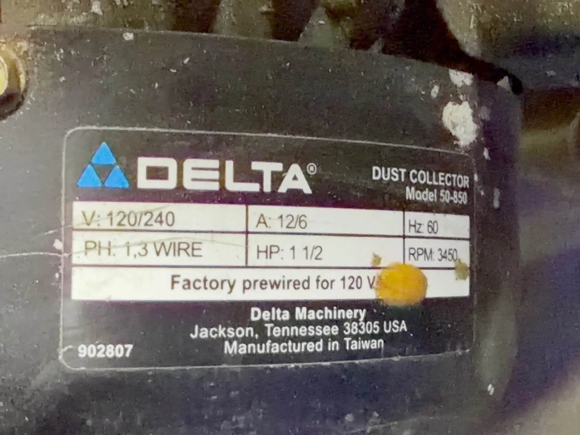 Delta 1 1/2 Hp Dust Collector - 50-850