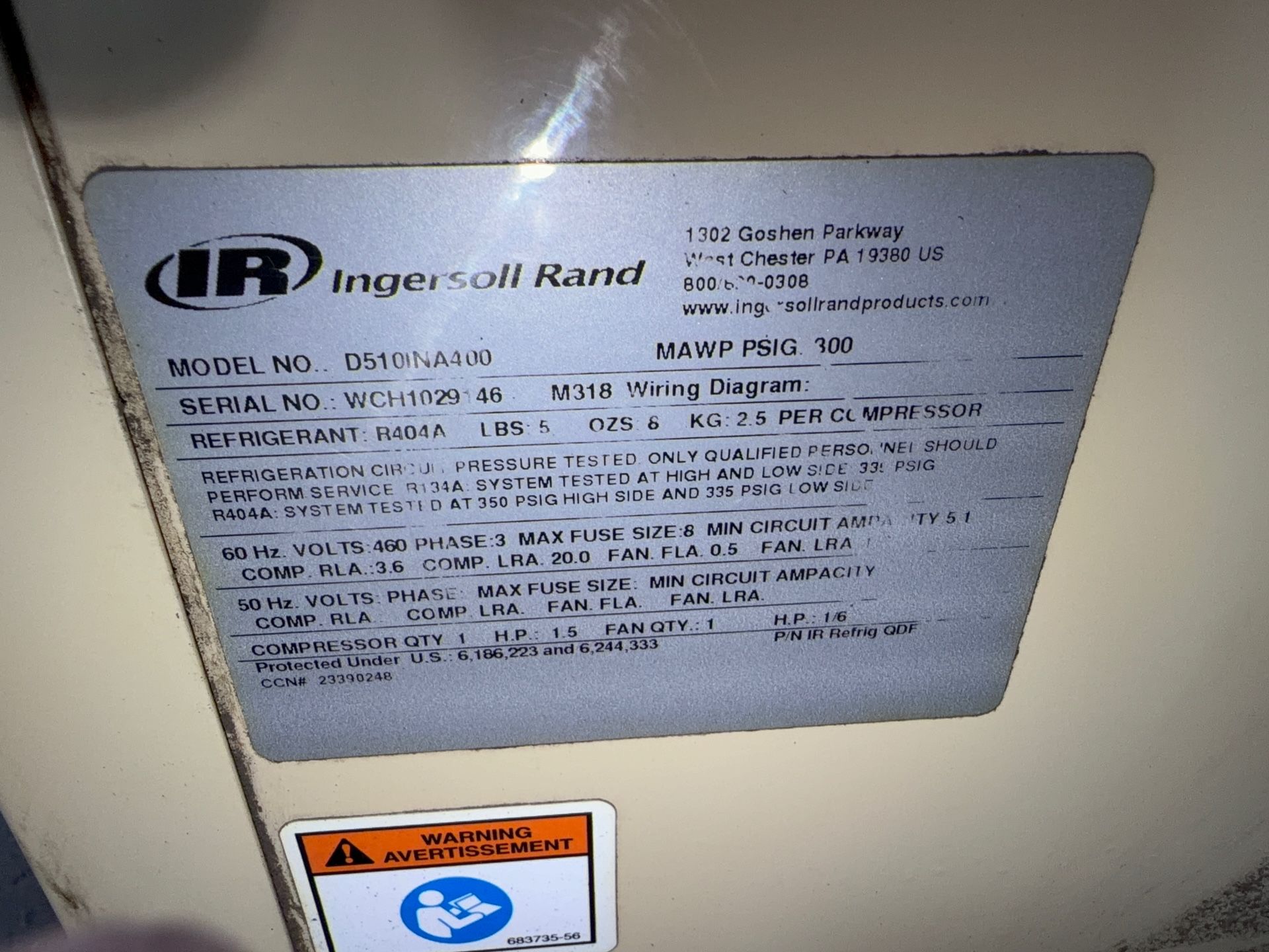 Ingersoll Rand Air Dryer - D510ina400