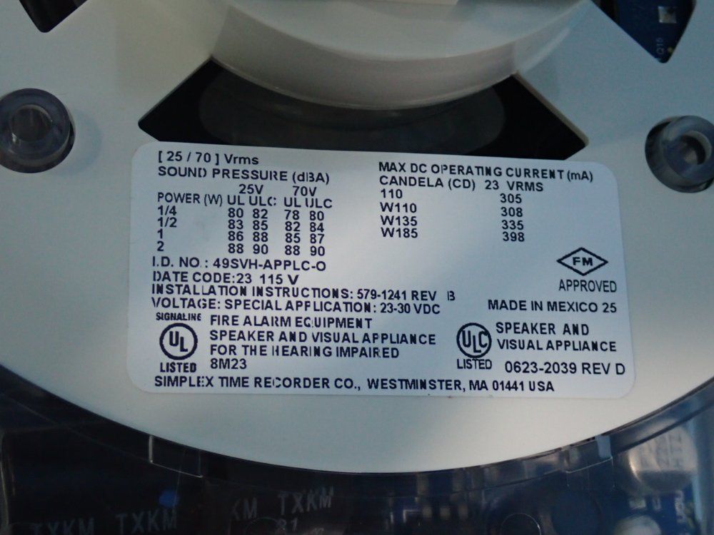 Simplex Fire Alarm Equipment - 49svh-applc-0