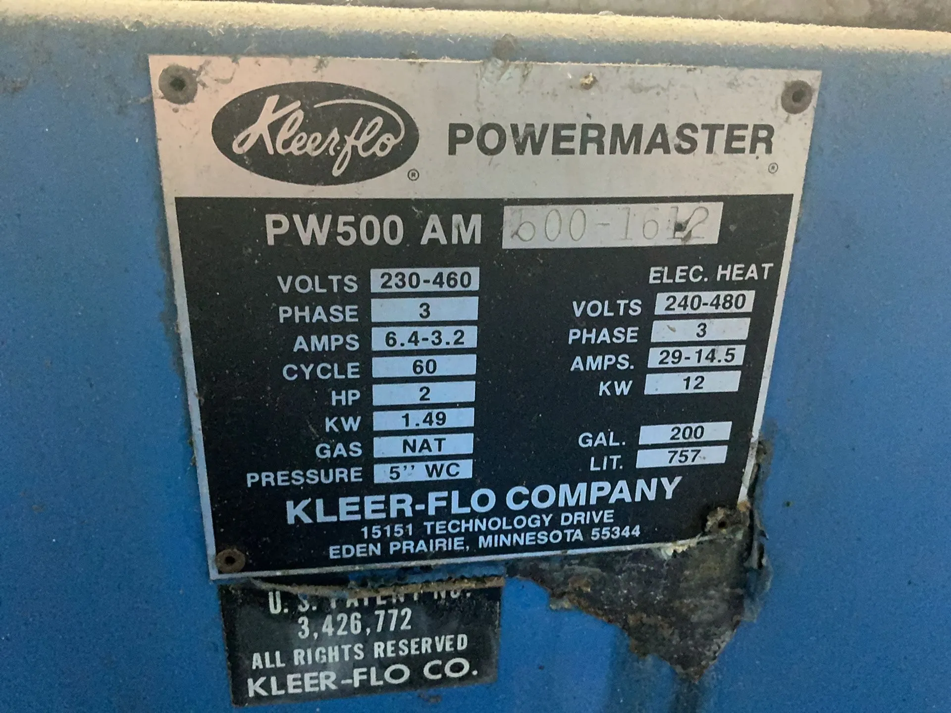 Kleer-flo 200 Gal Parts Washer - Pw500 Am 500-1612