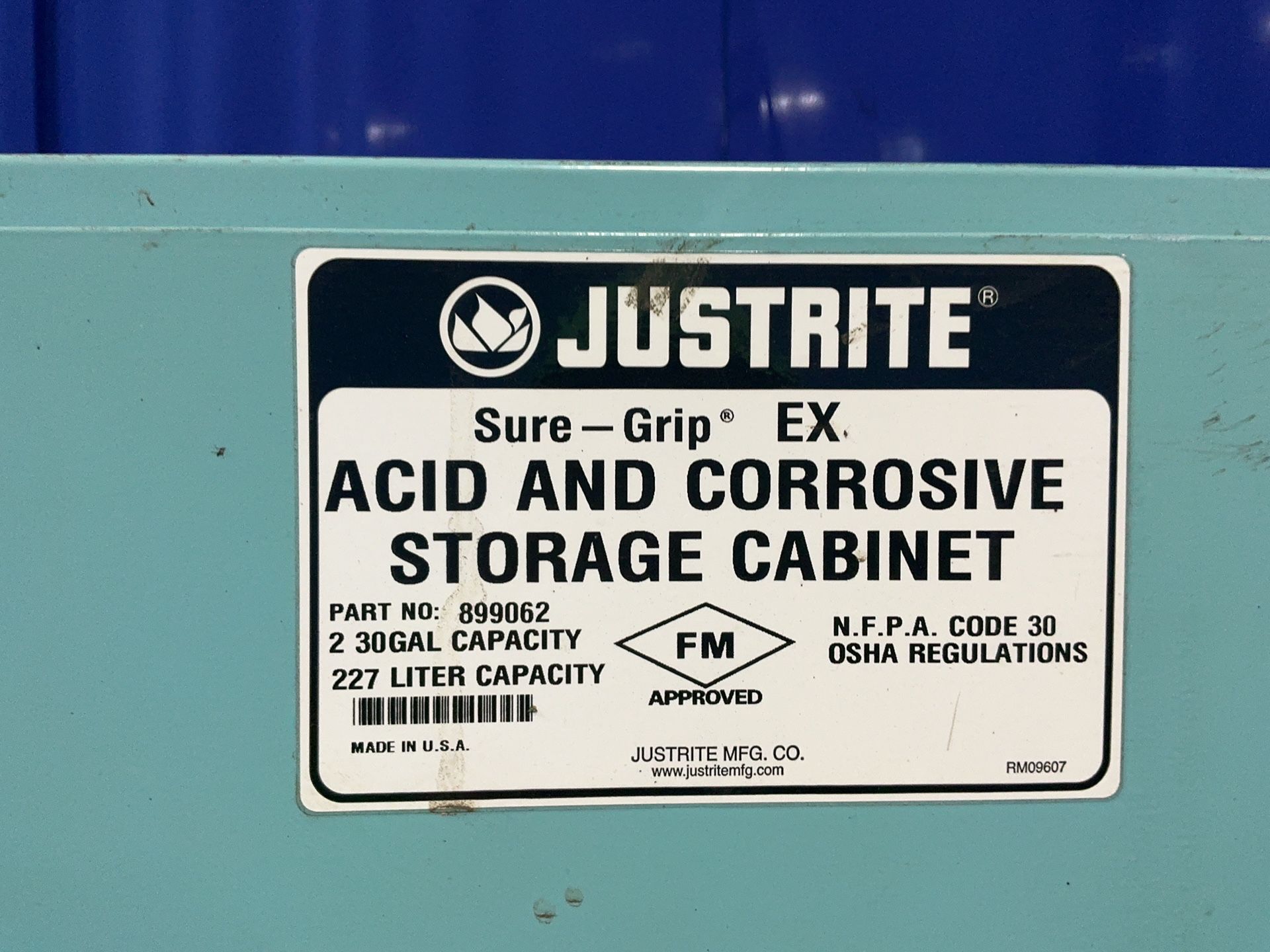 Justrite 2 @ 30 Gal Acid & Corrosive Storage Cabinet - 899062