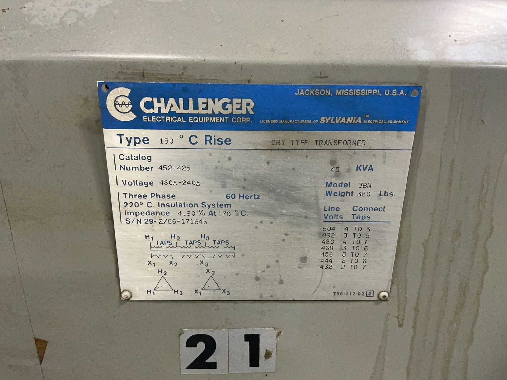 Challenger 45 Kva Transformer - 452-425