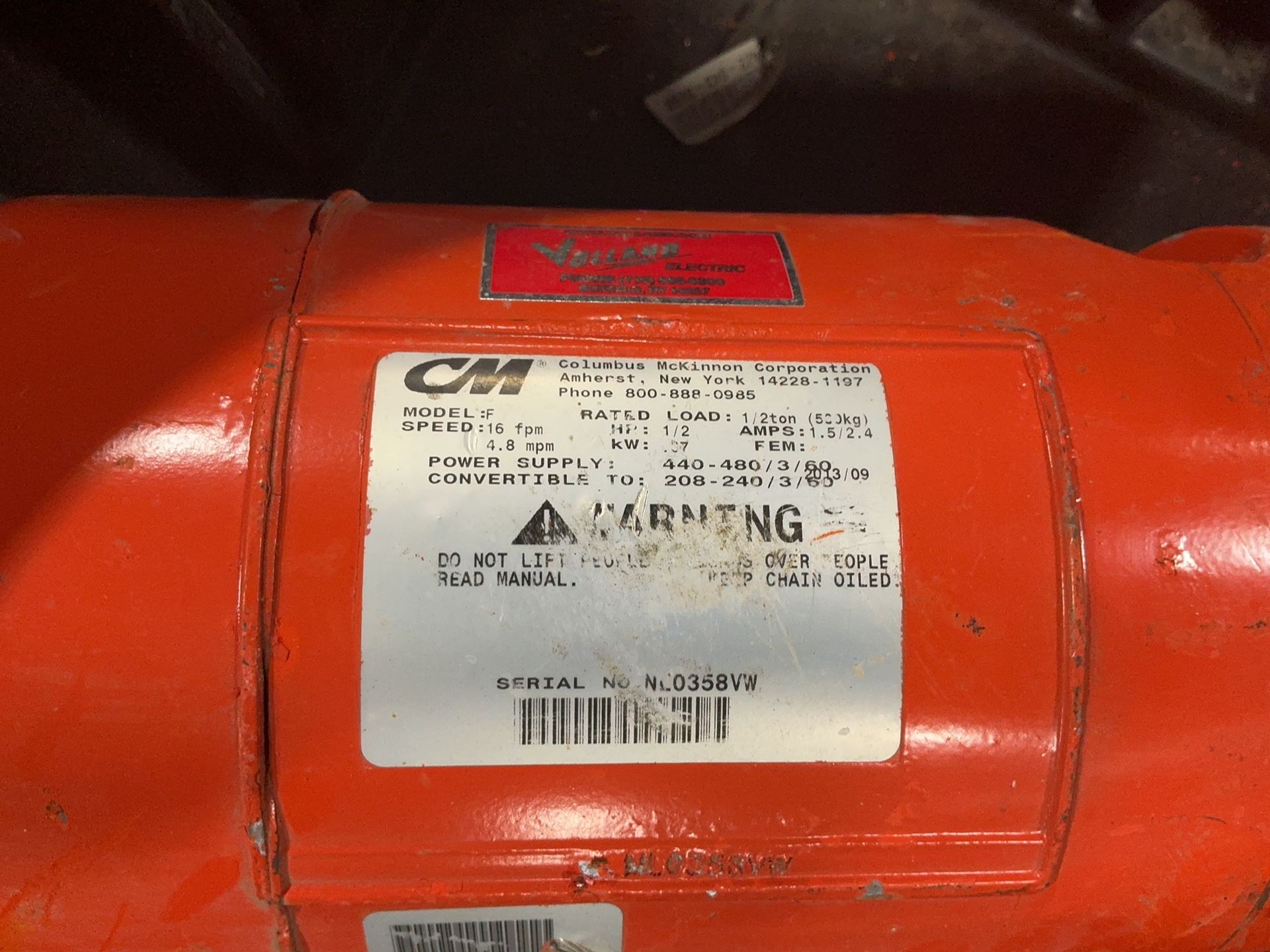 Cm 1/2 Ton Hoist - F