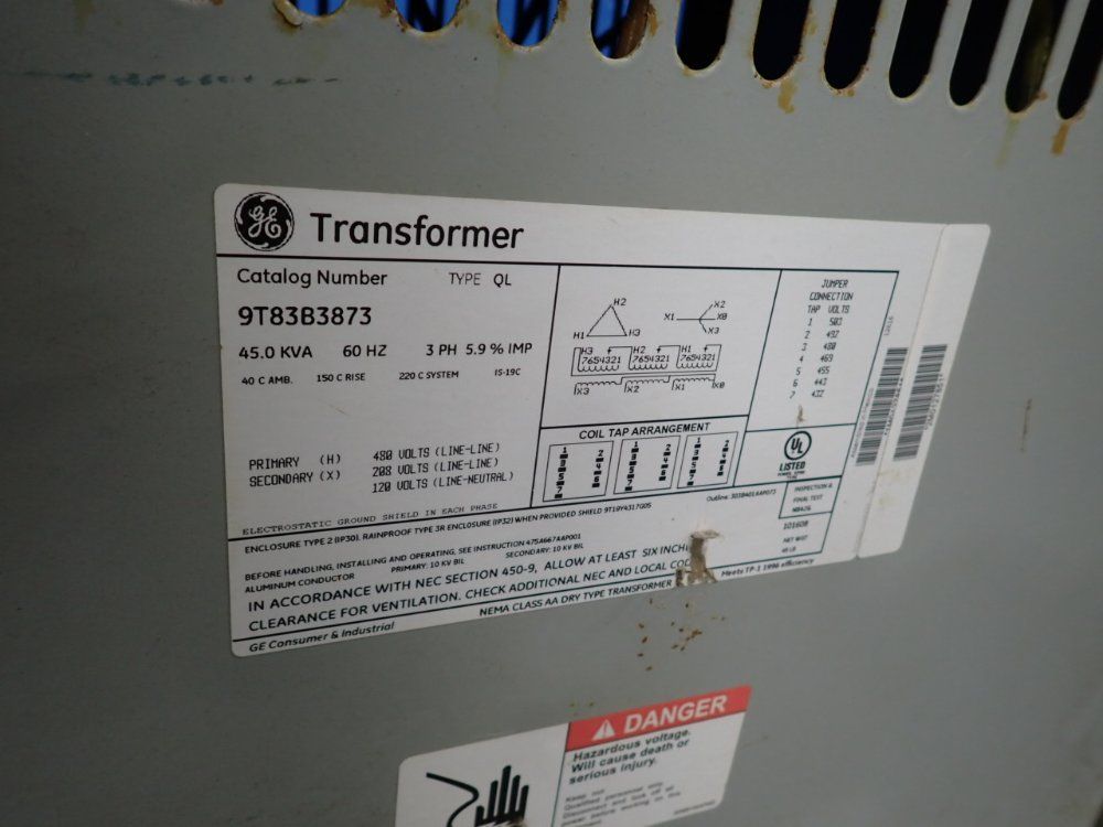 Ge 45 Kva Transformer - 9t83b3873
