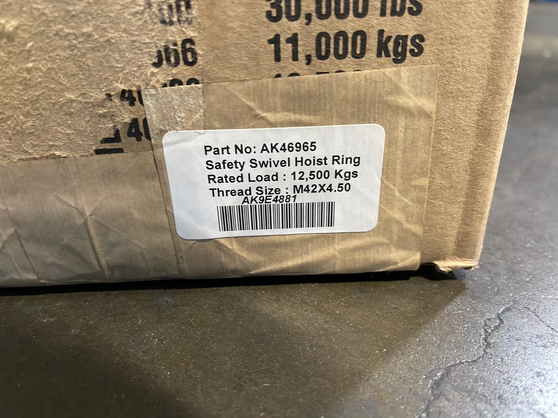 Actek 12,500 Kgs Safety Swivel Hoist Ring - Ak46965