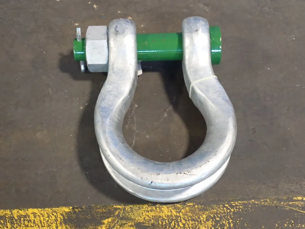 Green Pin 55 Metric Tons (121,000lbs) Grade 8 Bow Shackle With Safety Bolt - Wll55t Bn