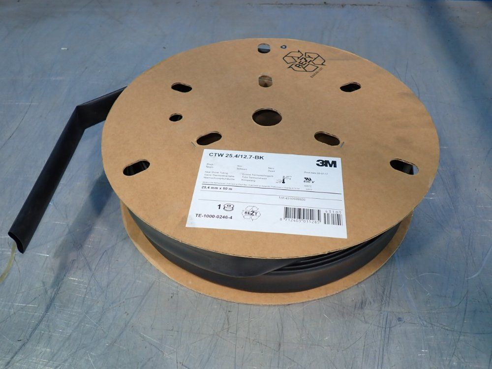 3m 25.4mm X 50m Heat Shrink Tubing - Ctw 25.4/12.7-bk
