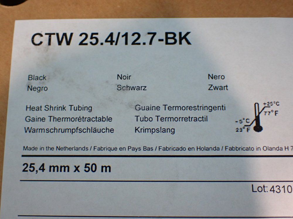 3m 25.4mm X 50m Heat Shrink Tubing - Ctw 25.4/12.7-bk