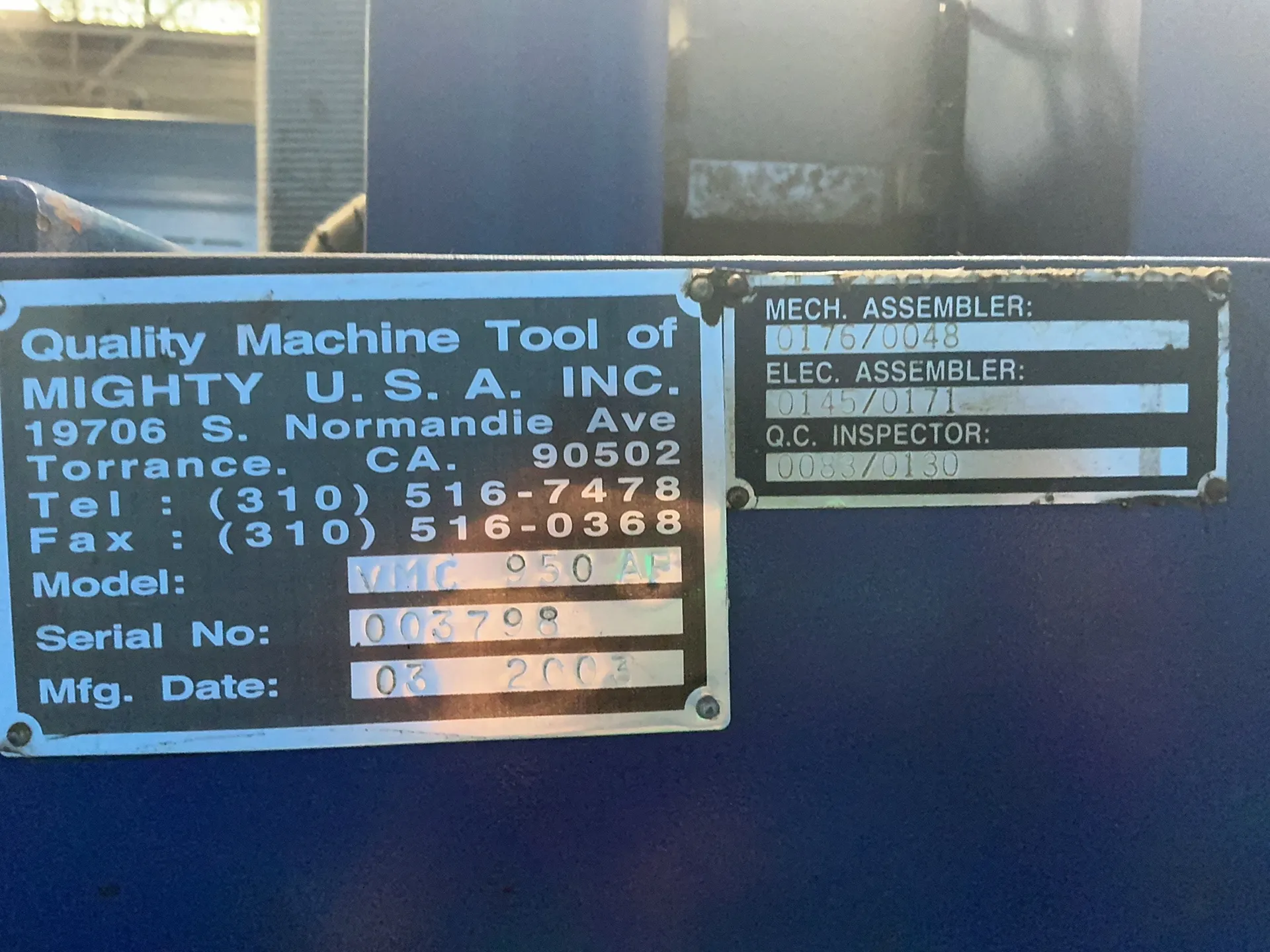 Viper 18" X 47" Hi-performance Machining Center - Vmc-950