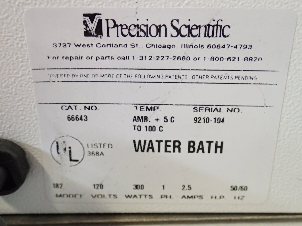 Precision 6'' X 12'' X 6'' S/s Water Bath - 182