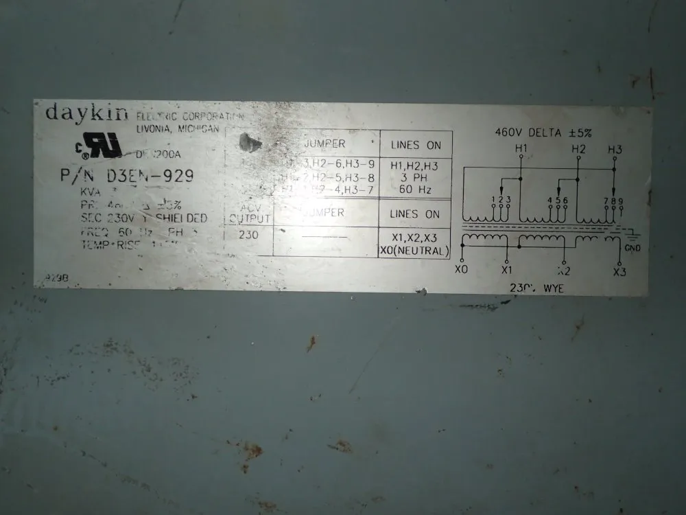Daykin 3 Kva Transformer - D3en-929