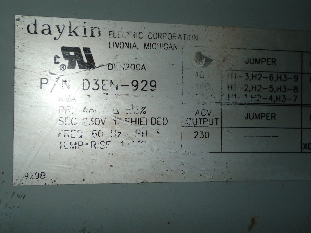 Daykin 3 Kva Transformer - D3en-929