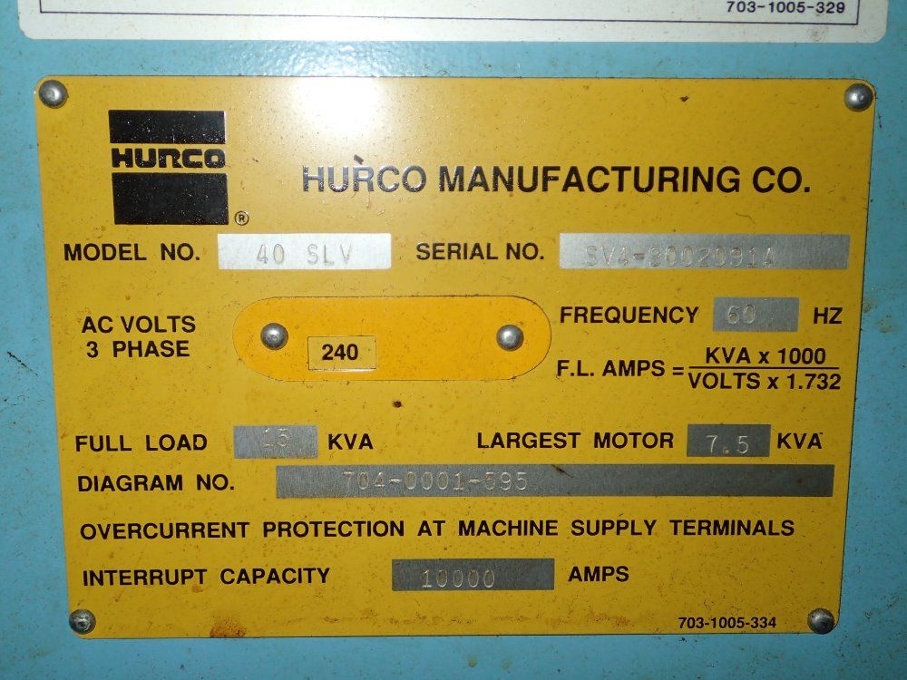 Hurco 26'' X 56'' Table Cnc Vmc - 40slv