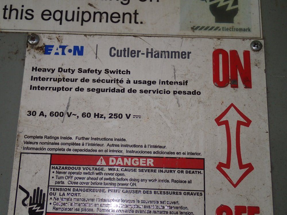 Eaton/cutler Hammer 30 A / 600 V Fusible Disconnect - Dh36fdk