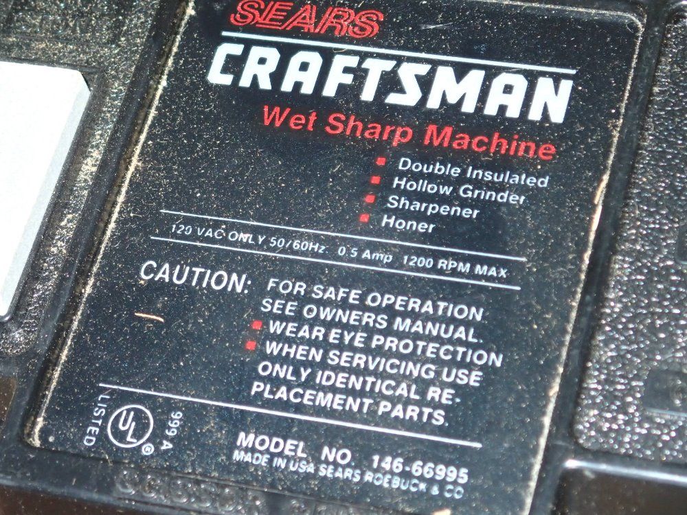 Sear / Craftsman Wet Sharp Machine