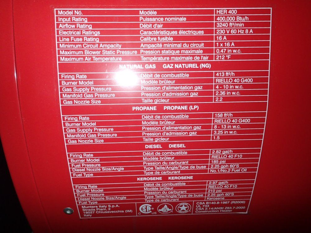 Munters Electric Heater