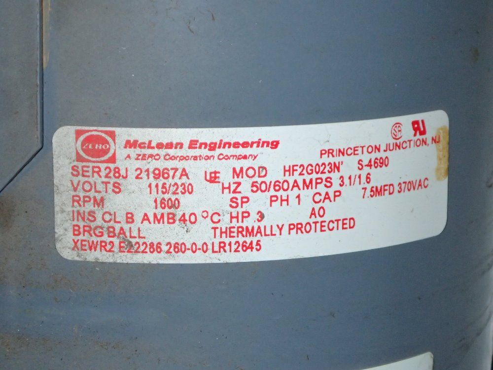 Mclean Engineering Blower