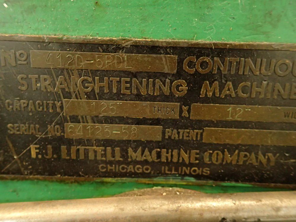 F.j. Littell Cradle Reel / Straightening Machine