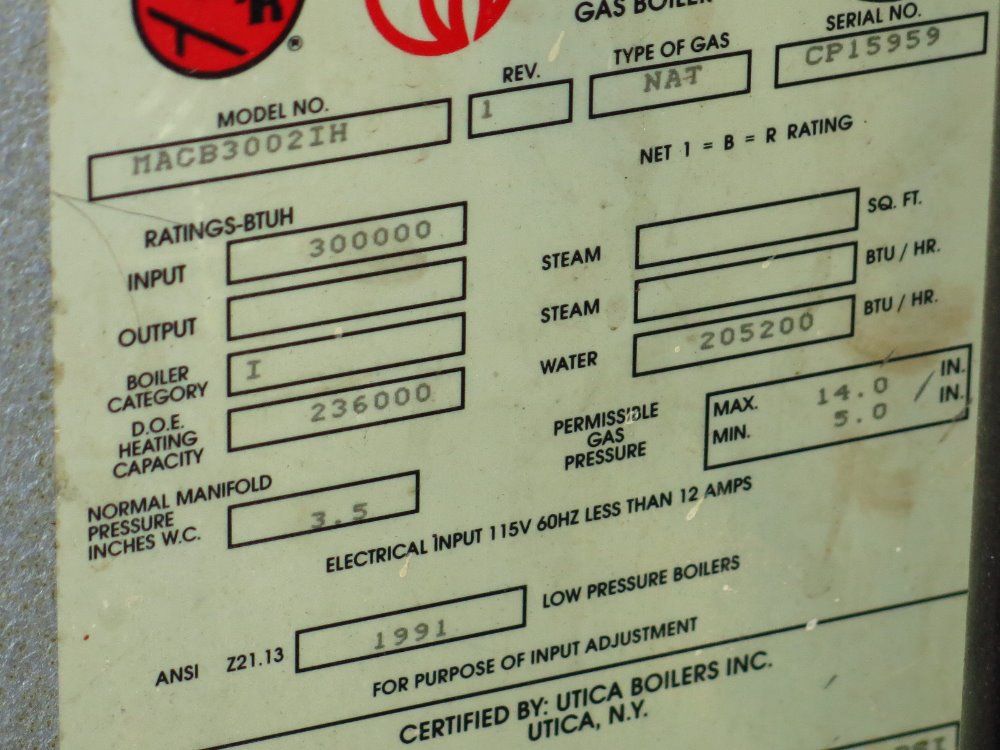 Utica Boilers Natural Gas Boiler