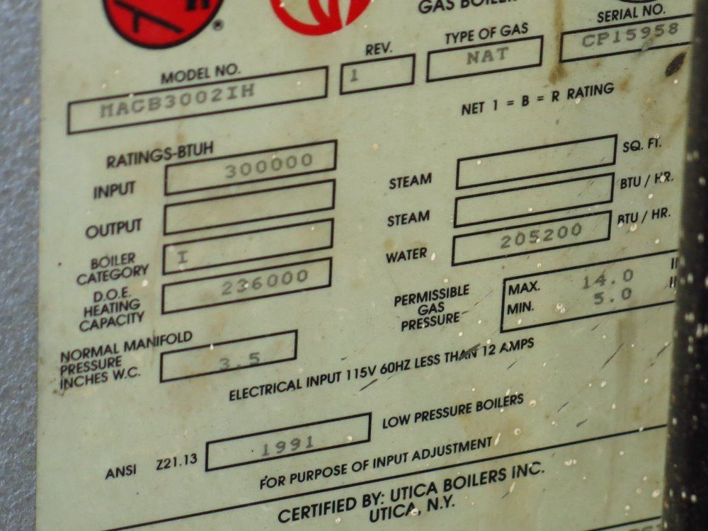 Utica Boilers Natural Gas Boiler