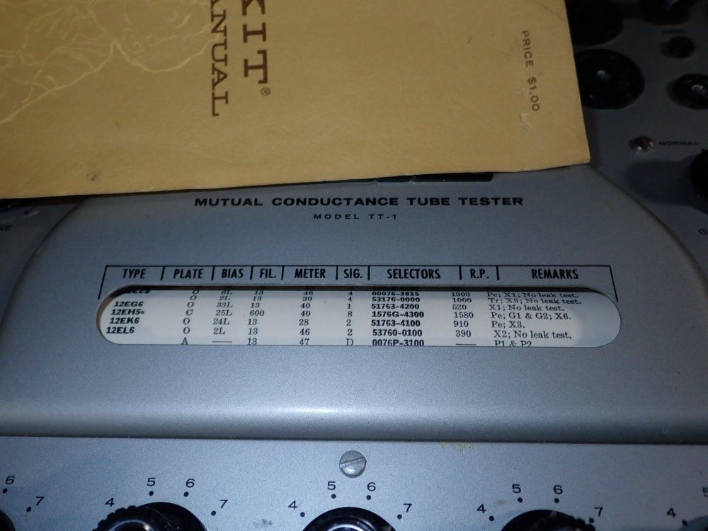 Heathkit Tube Socket Adapter/mutual Conductance Tube Tester