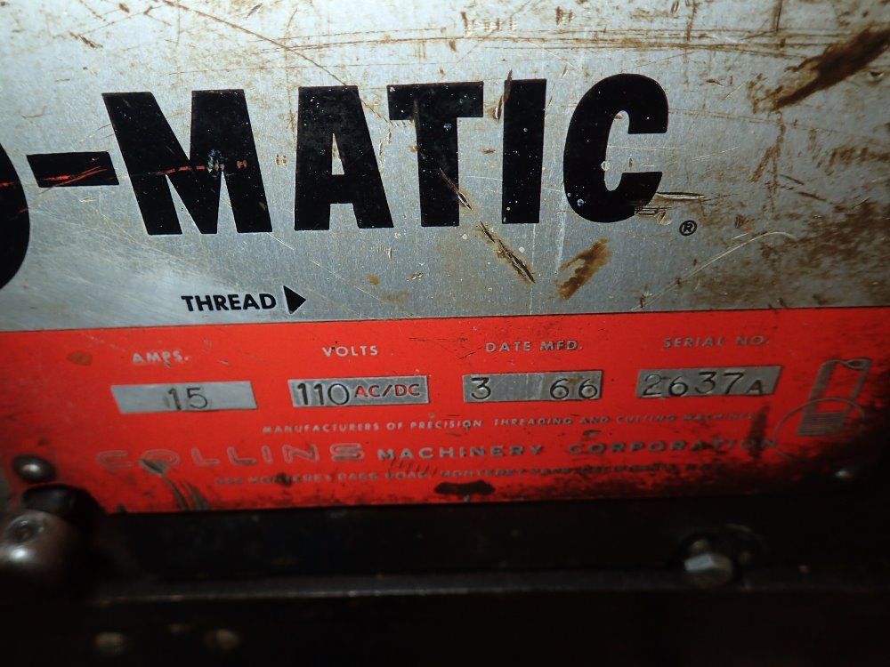 Collins Machinery Pipe Threader