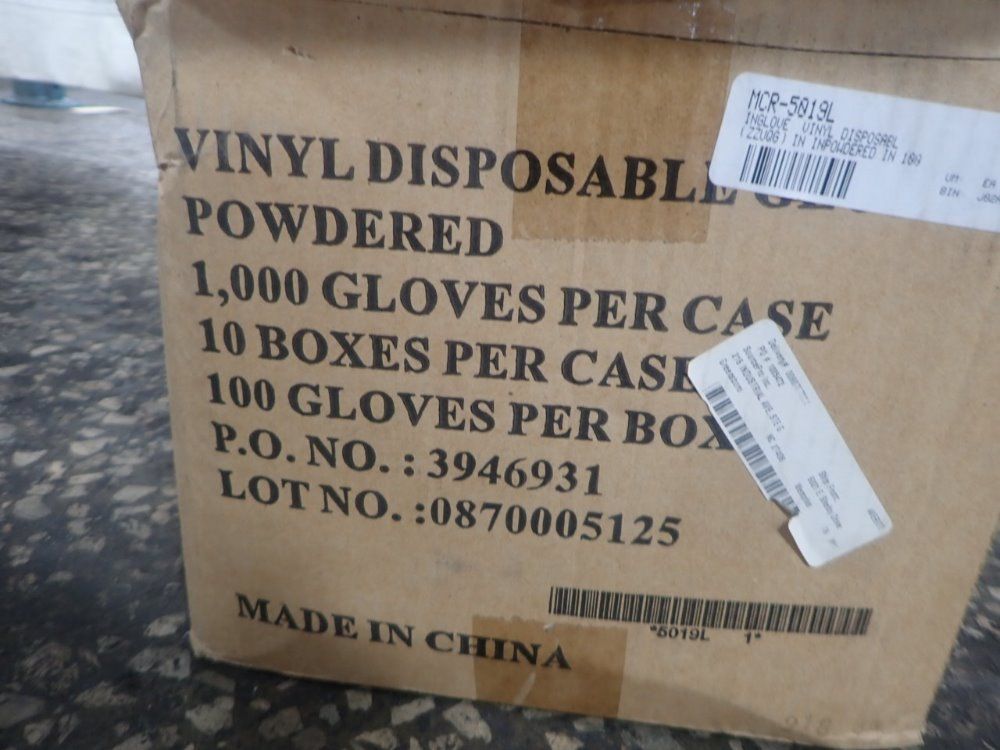 Mcr Powdered Vinyl Disposable Gloves