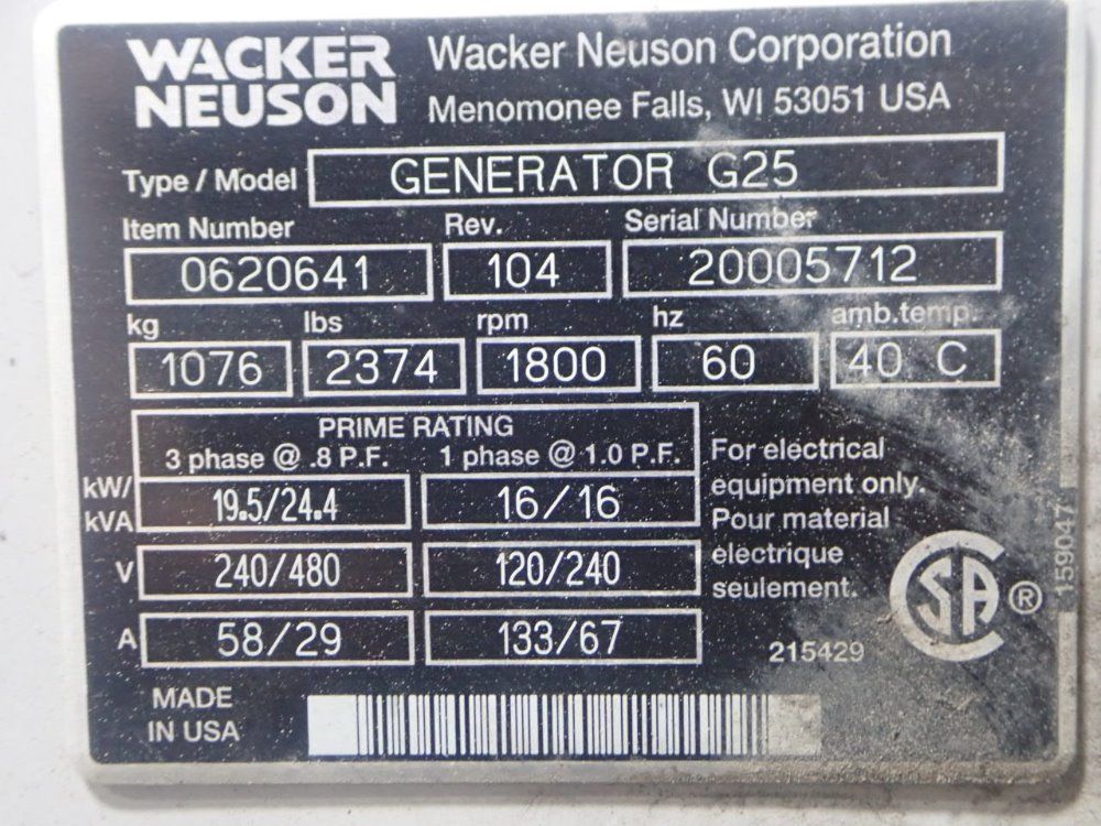 Wacker Neuson Generator