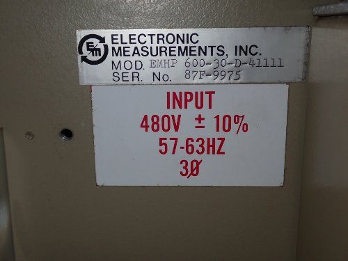Electronic Measurement Inc. Emhp Power Supply